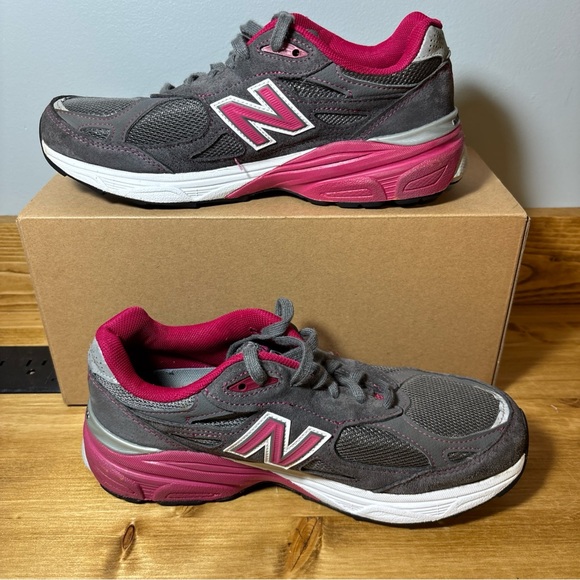New Balance 990 USA Encap suede Sz 8  gray pink sneakers shoes W990GP3 Women - Picture 2 of 8